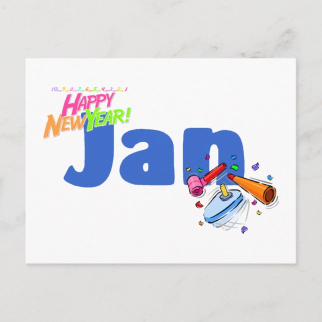 Jan (gott nytt år) helg vykort (Framsida)