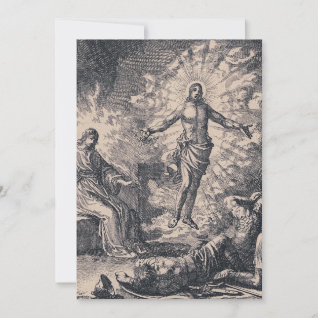 Jan Luyken’s Resurrection of Christ Holy Card Inbjudningar (Framsida)