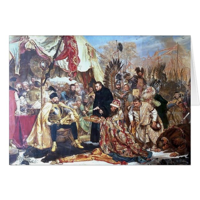 Jan Matejko- Bathory på Pskov Hälsningskort (Framsidan Horizontal)