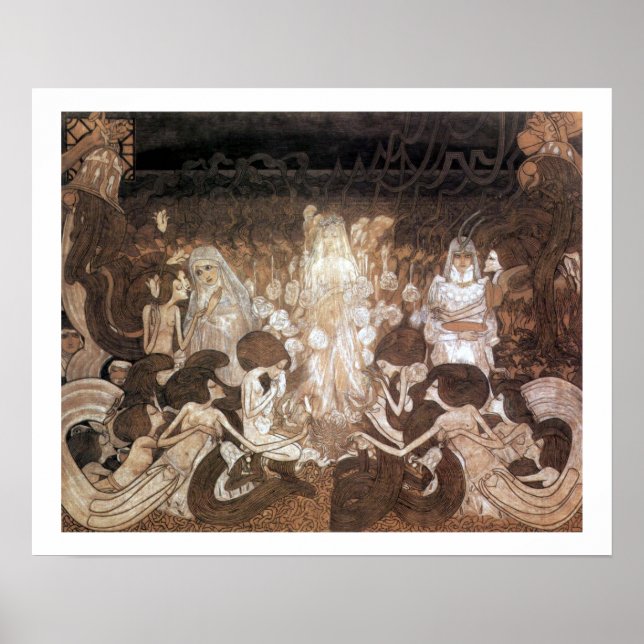 Jan Toorop de three Brides Art nouveau Poster (Framsidan)