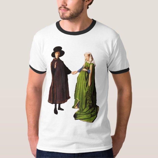 Jan van Eyck: Arnolfini Bröllop Porträtt T-shirt (Framsida)
