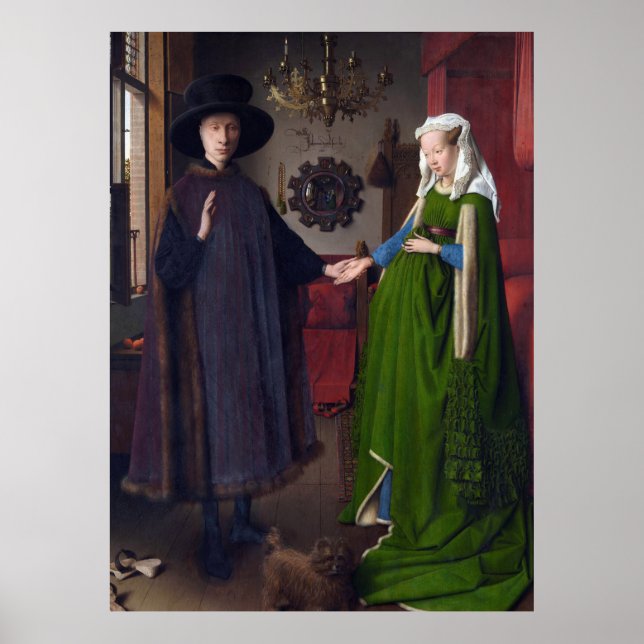 JAN VAN EYCK - Arnolfini porträtt 1434 Poster (Framsidan)