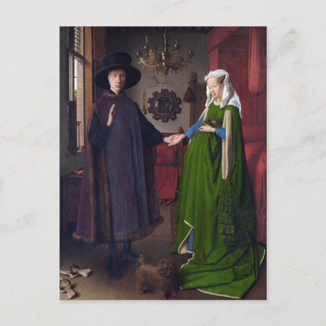 JAN VAN EYCK- Arnolfini Porträtt 1434 Vykort (Framsida)