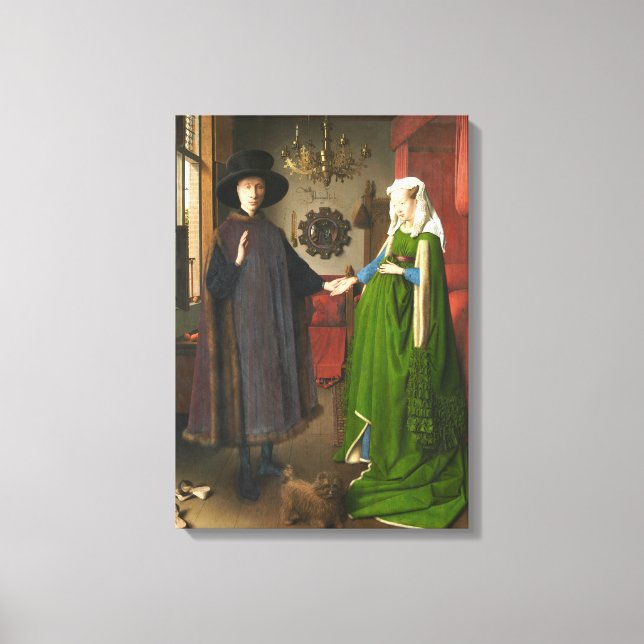 Jan van Eyck Arnolfini Porträtt Canvastryck (Framsida)