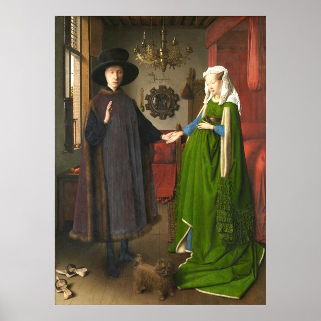 Jan van Eyck Arnolfini Porträtt Poster (Framsidan)
