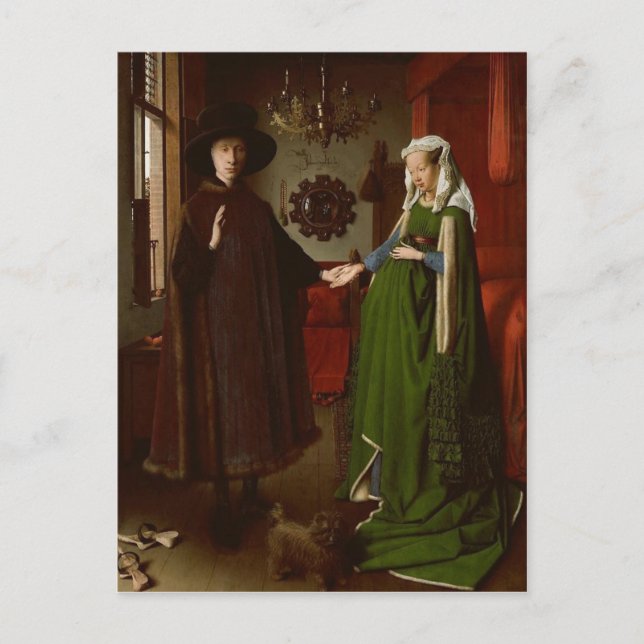 Jan van Eyck (ca. 1390-1441) The Arnolfini Portrai Vykort (Framsida)