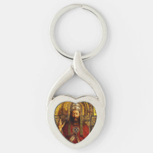 Jan van Eyck Gud Fader på tron Finsk konst Twisted Heart Silverfärgad Nyckelring