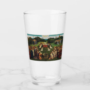 Jan van Eyck Guds lamm är tillbedjan Konst Glaskopp