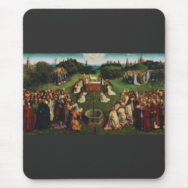 Jan van Eyck Guds lamm är tillbedjan Konst Musmatta (Framsidan)