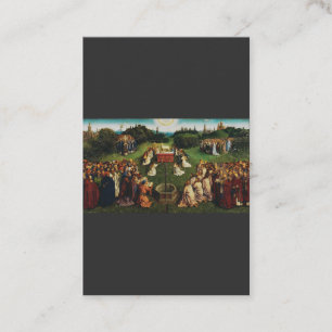 Jan van Eyck Guds lamm är tillbedjan Konst Visitkort