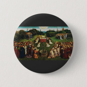 Jan van Eyck Guds lamm är tillbedt konst Knapp