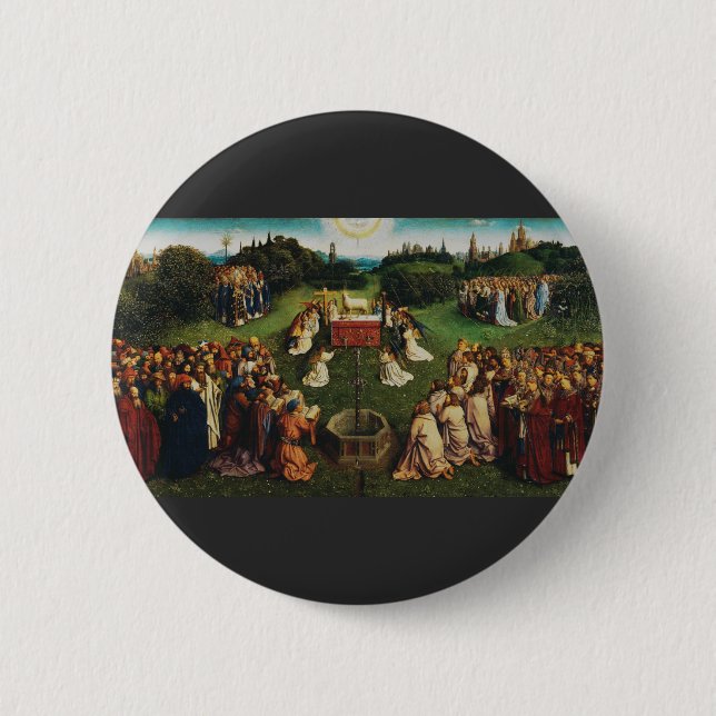 Jan van Eyck Guds lamm är tillbedt konst Knapp (Framsida)