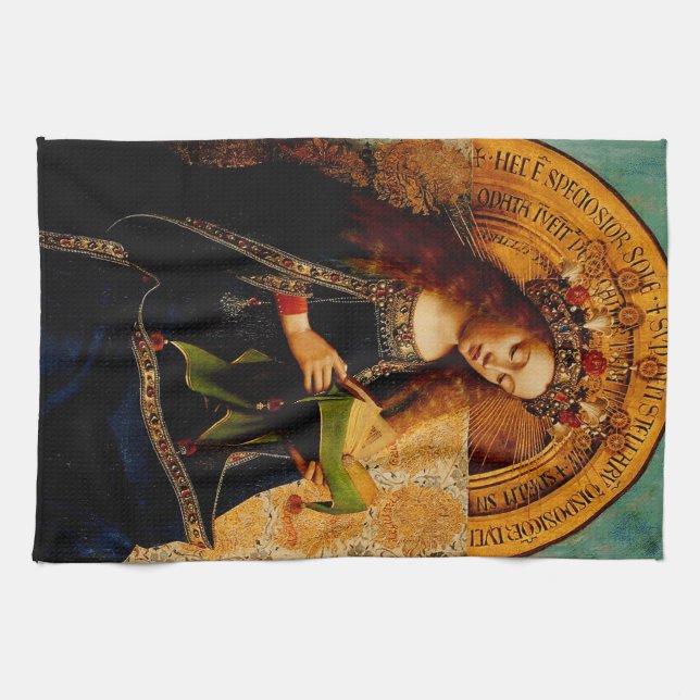 Jan van Eyck - Jungfru Maria Finsamling Kökshandduk (Horisontell)