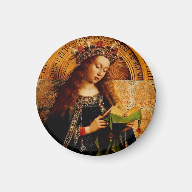 Jan van Eyck - Jungfru Maria Finsamling konstverk Magnet (Framsidan)