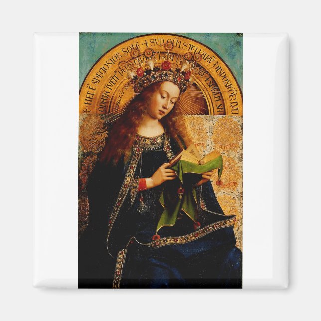 Jan van Eyck - Jungfru Maria Finsamling Magnet (Framsidan)