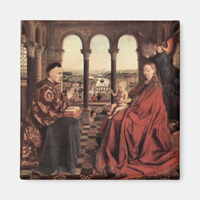 Jan Van Eyck - Madonna och förbundskansler Nichola Magnet (Framsidan)