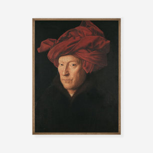 Jan van Eyck Porträtt från en man i Röda Turban Poster