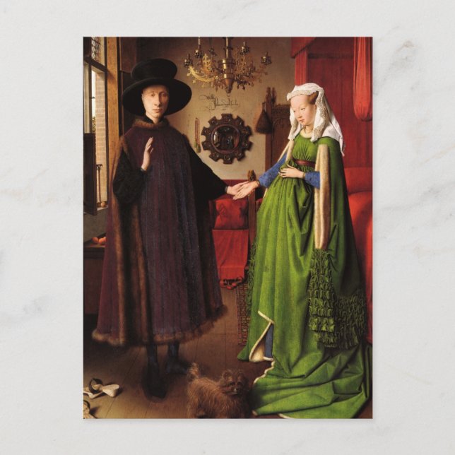 Jan Van Eyck Protrait of Giovannit Arnofini & Wife Vykort (Framsida)