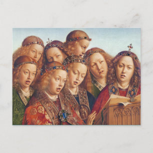 Jan van Eyck Singing änglar Ghent altarbit Vykort