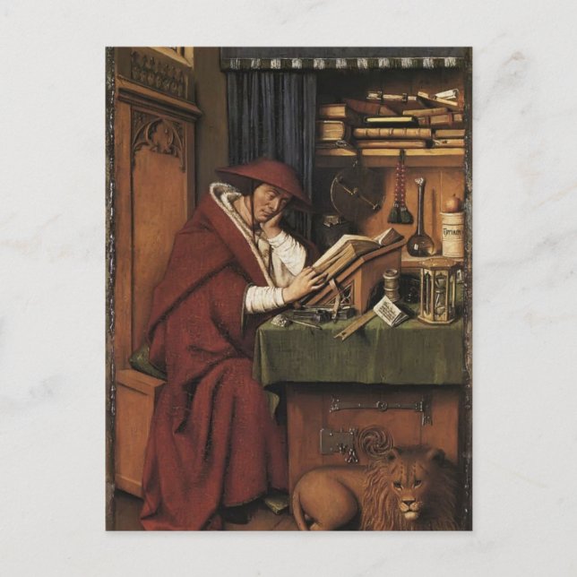 Jan van Eyck- St Jerome i sin studie Vykort (Framsida)