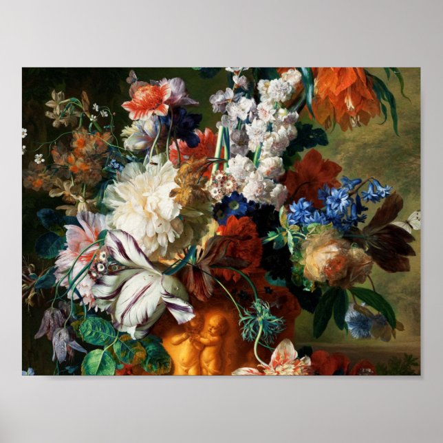 Jan Van Huysum - blommornas Bouquet i en urn Poster (Framsidan)