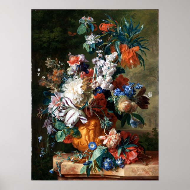Jan van Huysum Bouquet of Flowers in an Urn Poster (Framsidan)