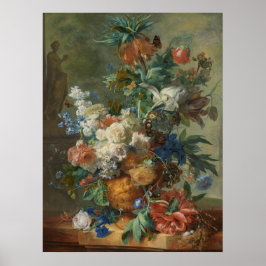 Jan van Huysum har fortfarande liv med Flowers Poster