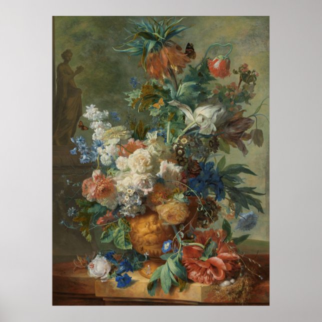 Jan van Huysum har fortfarande liv med Flowers Poster (Framsidan)