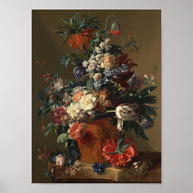 Jan Van Huysum - Vas från blommor Poster (Framsidan)