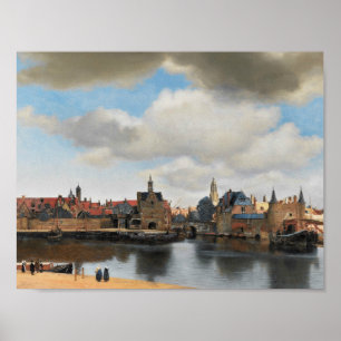 Jan Vermeer - beskåda på Delft Poster