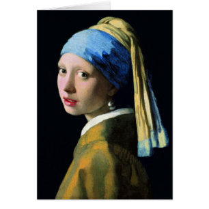 Jan Vermeer Girl with a Pearl Earring Baroque Art Hälsningskort