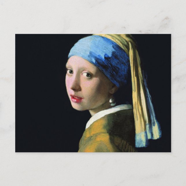 Jan Vermeer Girl with a Pearl Earring Baroque Art Vykort (Framsida)