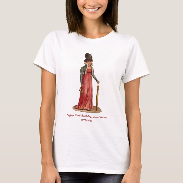 Jane Austen 250-årsdagen T Shirt (Framsida)