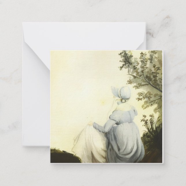Jane Austen akvarellporträtt Anteckningskort (Framsida)