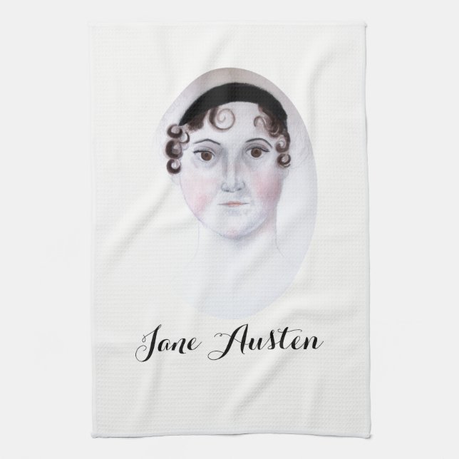 Jane Austen akvarellporträtt kökshanddukar (Vertikal)