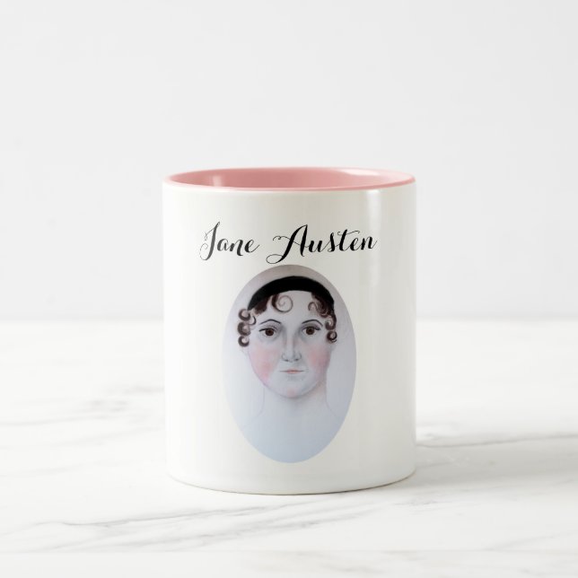 Jane Austen Akvarellporträtt Mugg (Center)