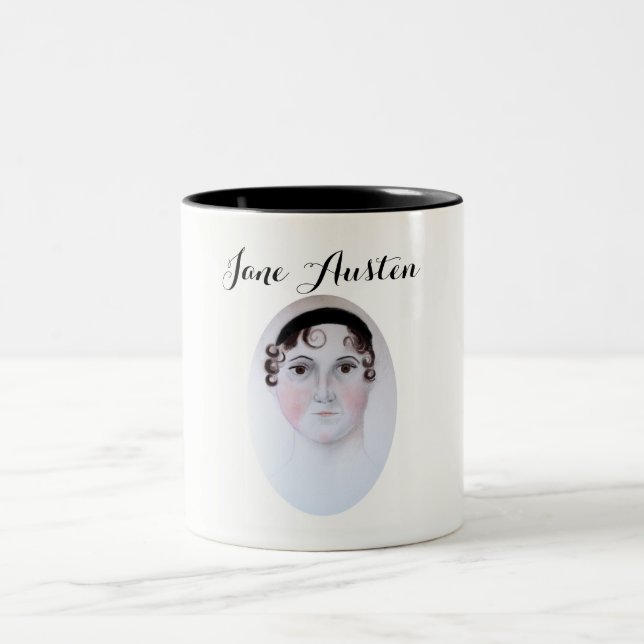 Jane Austen Akvarellporträtt Mugg (Center)