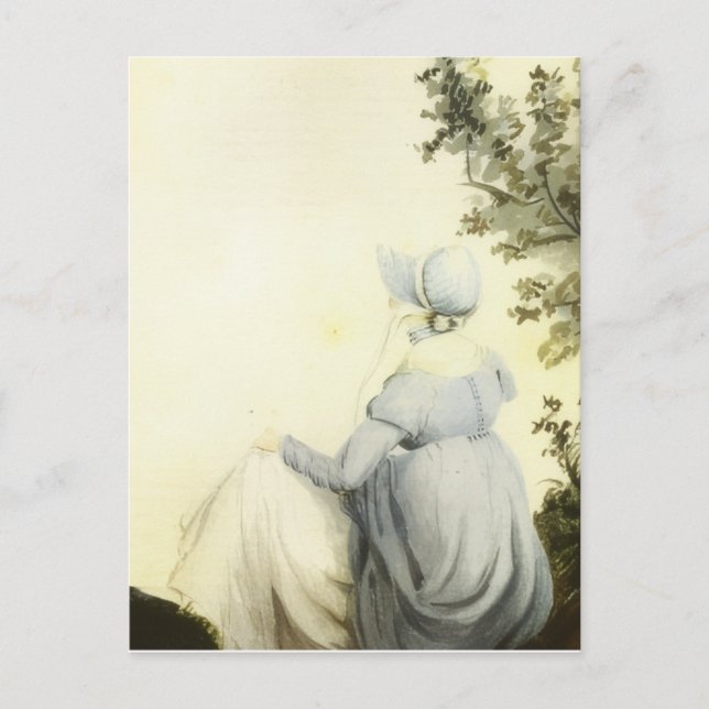 Jane Austen akvarellporträtt Vykort (Framsida)