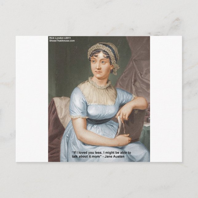 Jane Austen älskade dig mindre Citat på presenter  Vykort (Framsida)