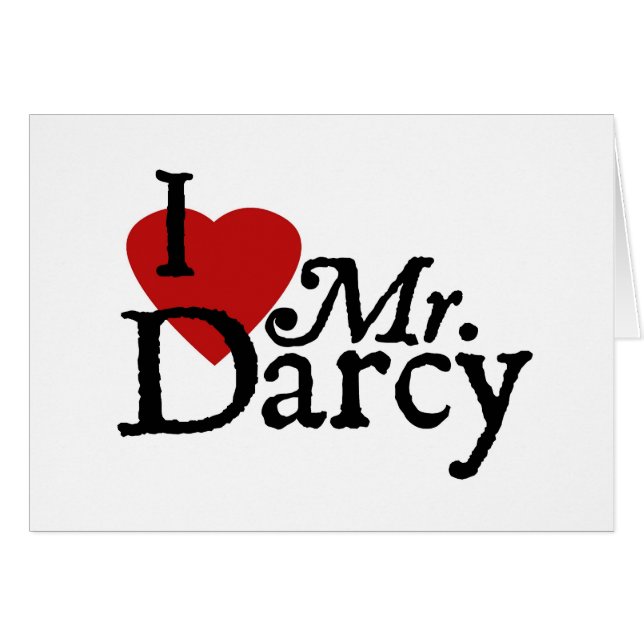 Jane Austen ÄLSKAR JAG Herr Darcy Hälsningskort (Framsidan Horizontal)