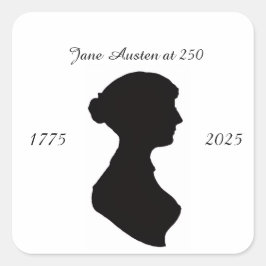 Jane Austen at 250 Fyrkantigt Klistermärke