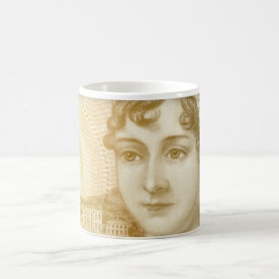 Jane Austen, banksedel, bok älskare Kaffemugg