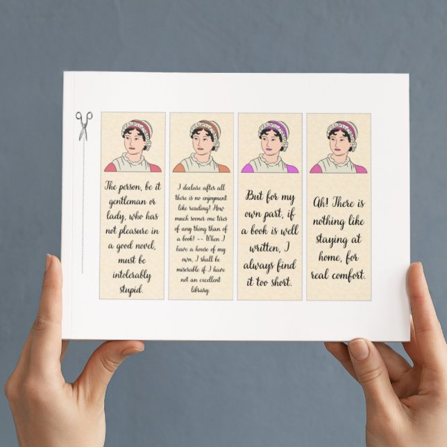 Jane Austen Berömd citerar Papper DIY Bokmärken (Skapare uppladdad)