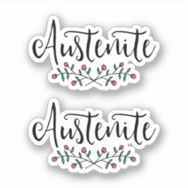 Jane Austen Blommig Austenit Klistermärken
