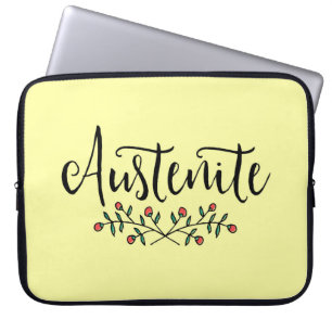 Jane Austen Blommigt Austenite Laptop Sleeve