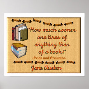 Jane Austen bok citat - Poster
