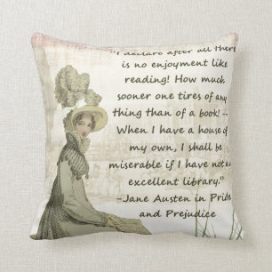 Jane Austen bokälskare Kudde