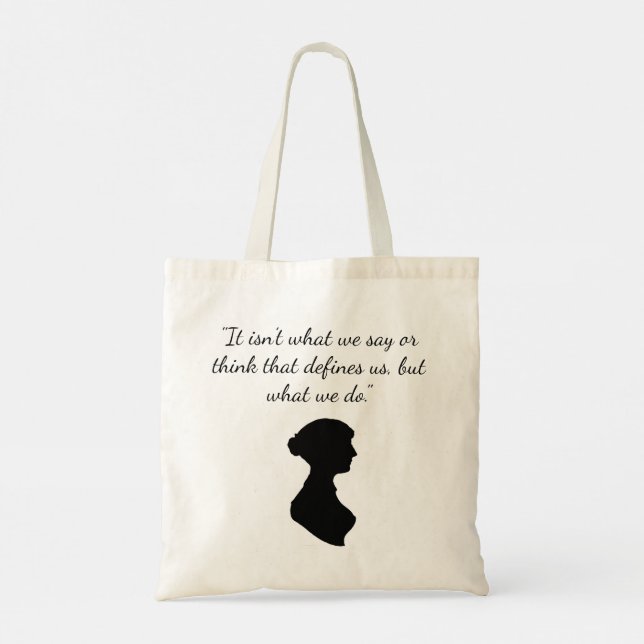 Jane Austen: bokar & Citat Tote Bag Tygkasse (Baksida)