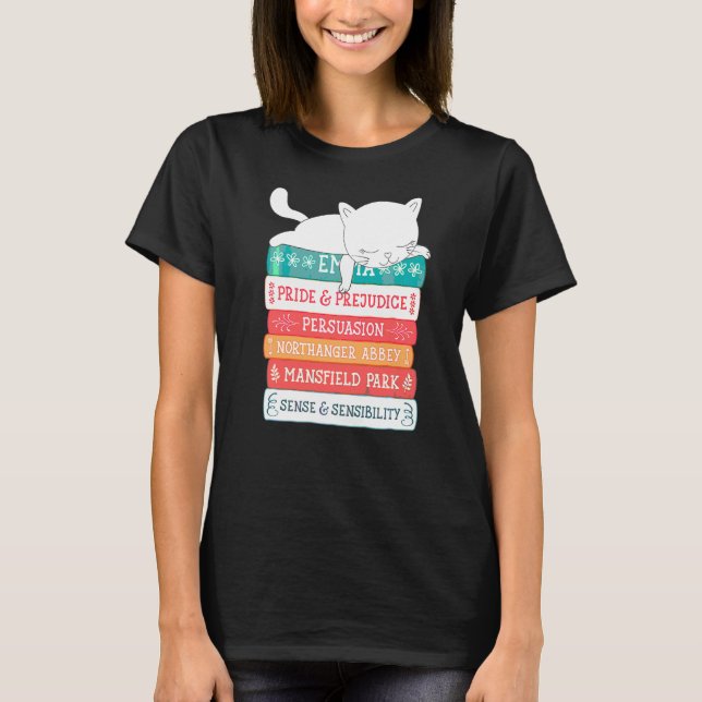 Jane Austen Bokar T Shirt (Framsida)