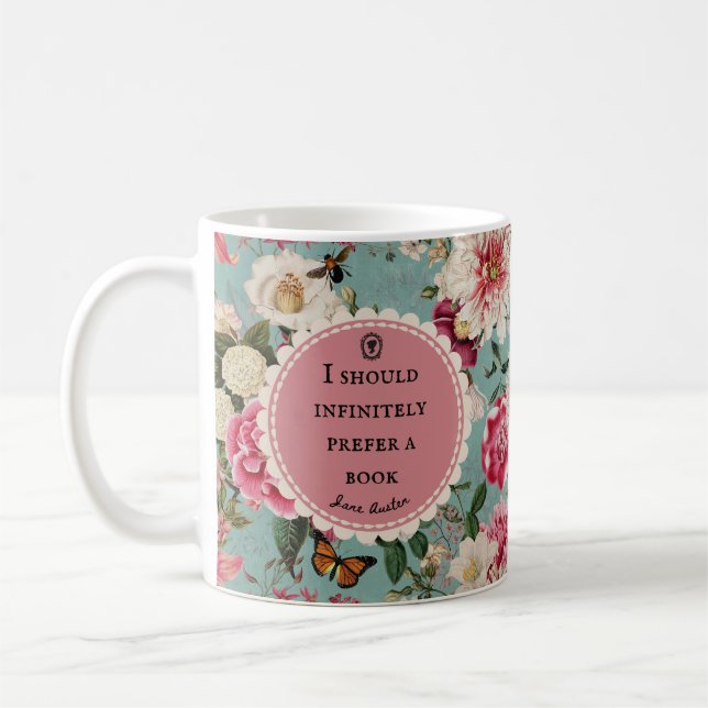 Jane Austen Book Quote Mug Kaffemugg (Vänster)